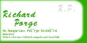 richard porge business card